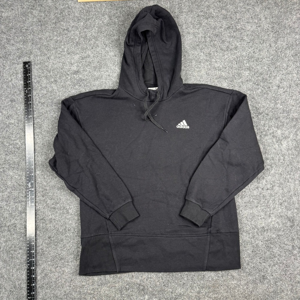 Adidas Hoodie Womens Size XS Black Viscose Blend Long Sleeve Athletic Sweatshirt